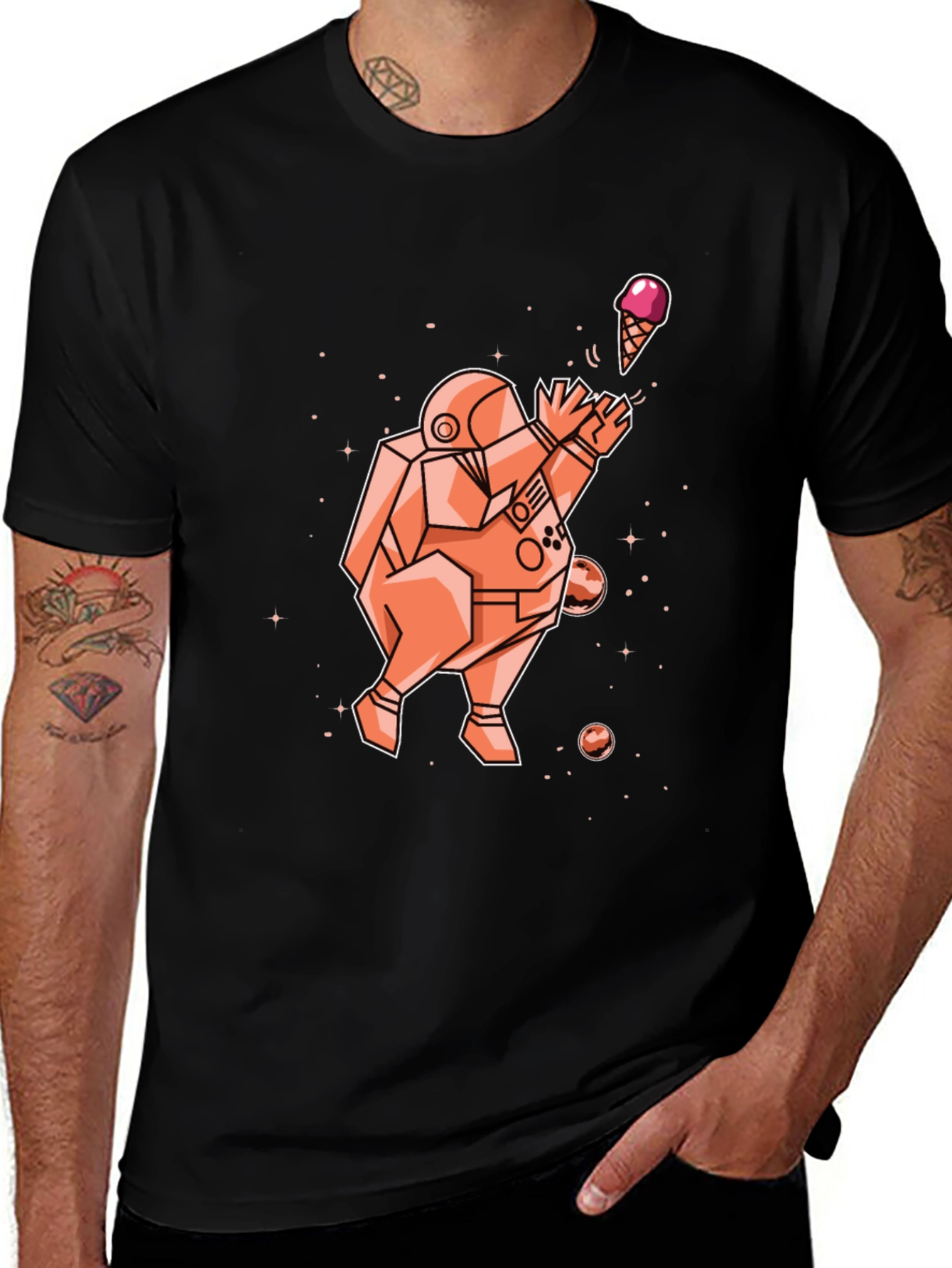 Astronaut Ice Cream Graphic T-Shirt