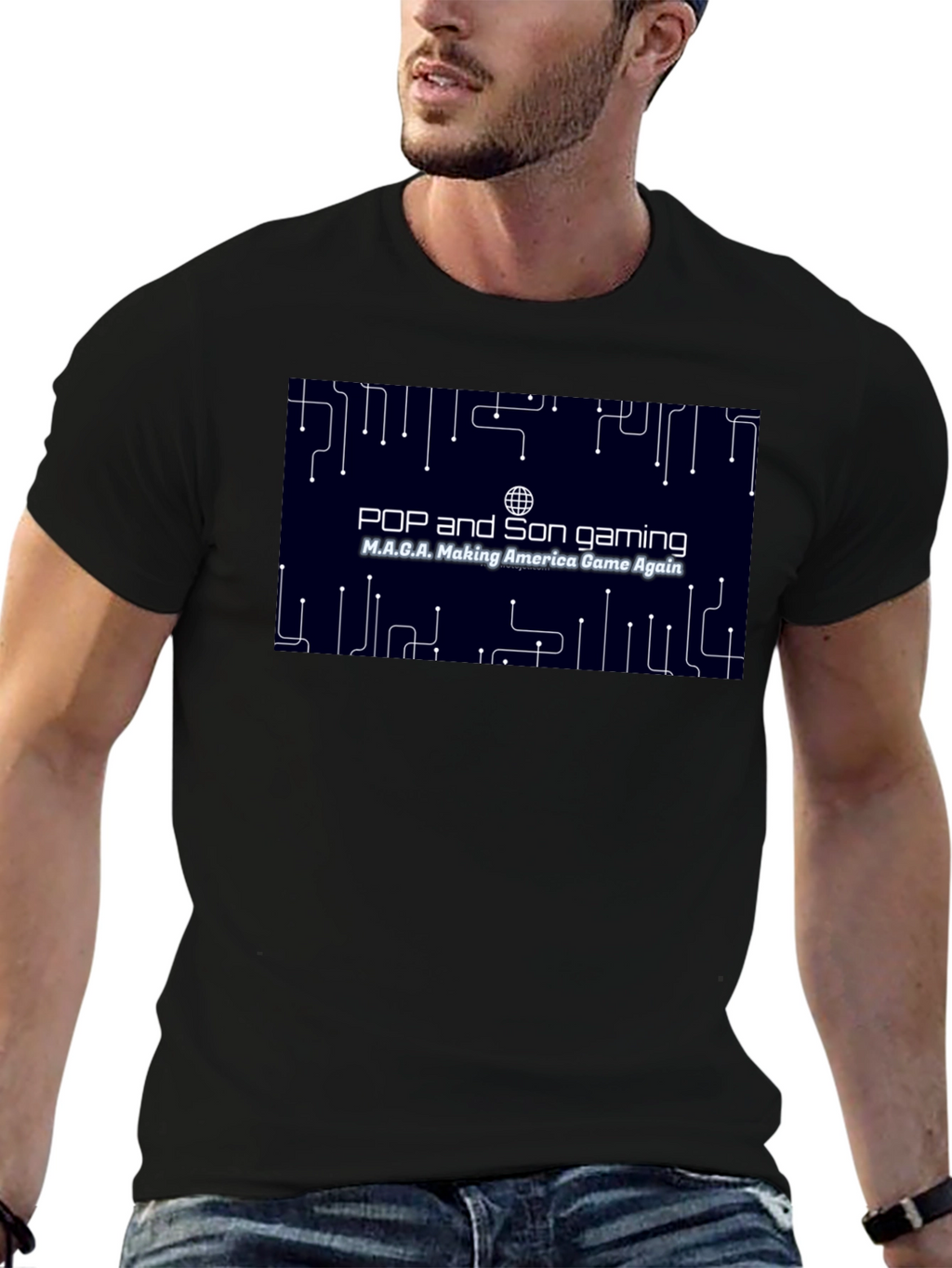 Pop and Son Gaming MAGA Black T-Shirt