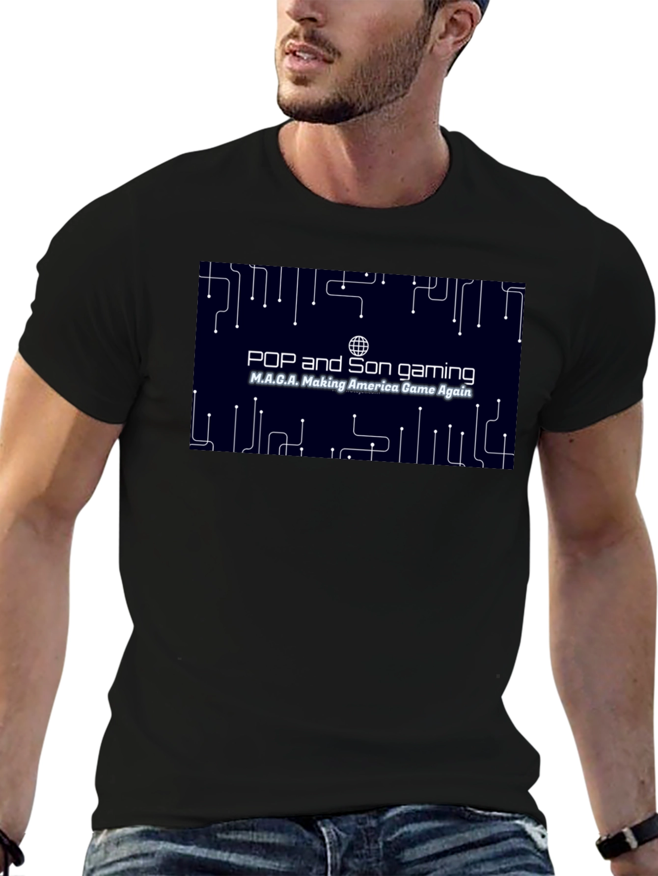Pop and Son Gaming MAGA Black T-Shirt