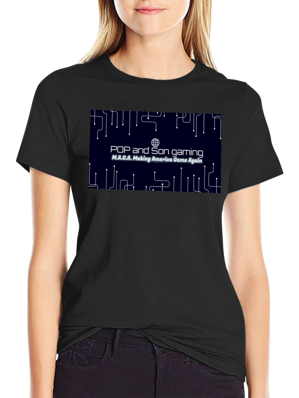 Pop and Son Gaming MAGA Black T-Shirt