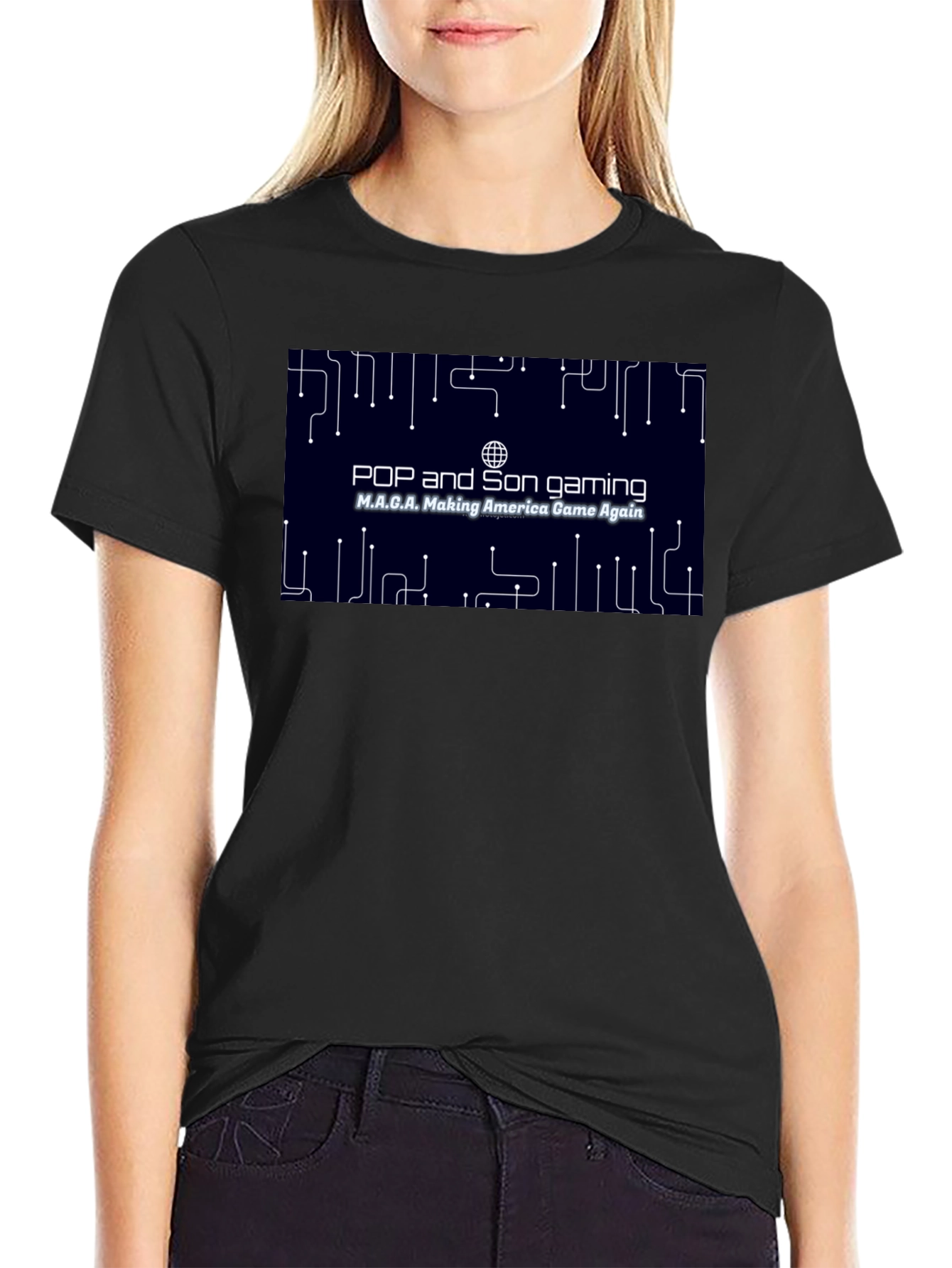 Pop and Son Gaming MAGA Black T-Shirt
