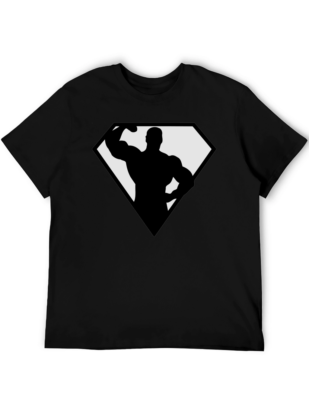 Bodybuilder Superhero Black T-Shirt