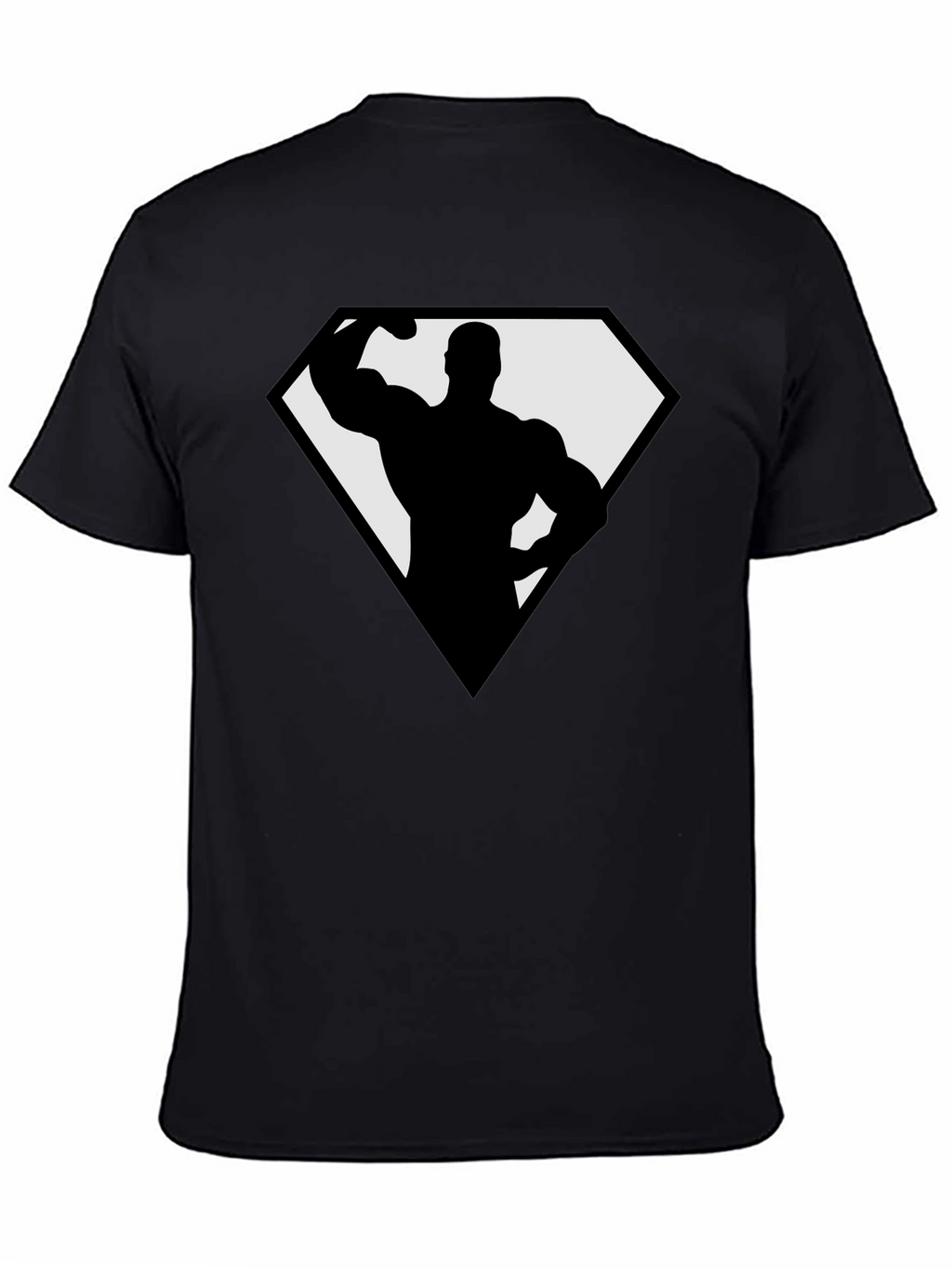 Bodybuilder Superhero Black T-Shirt