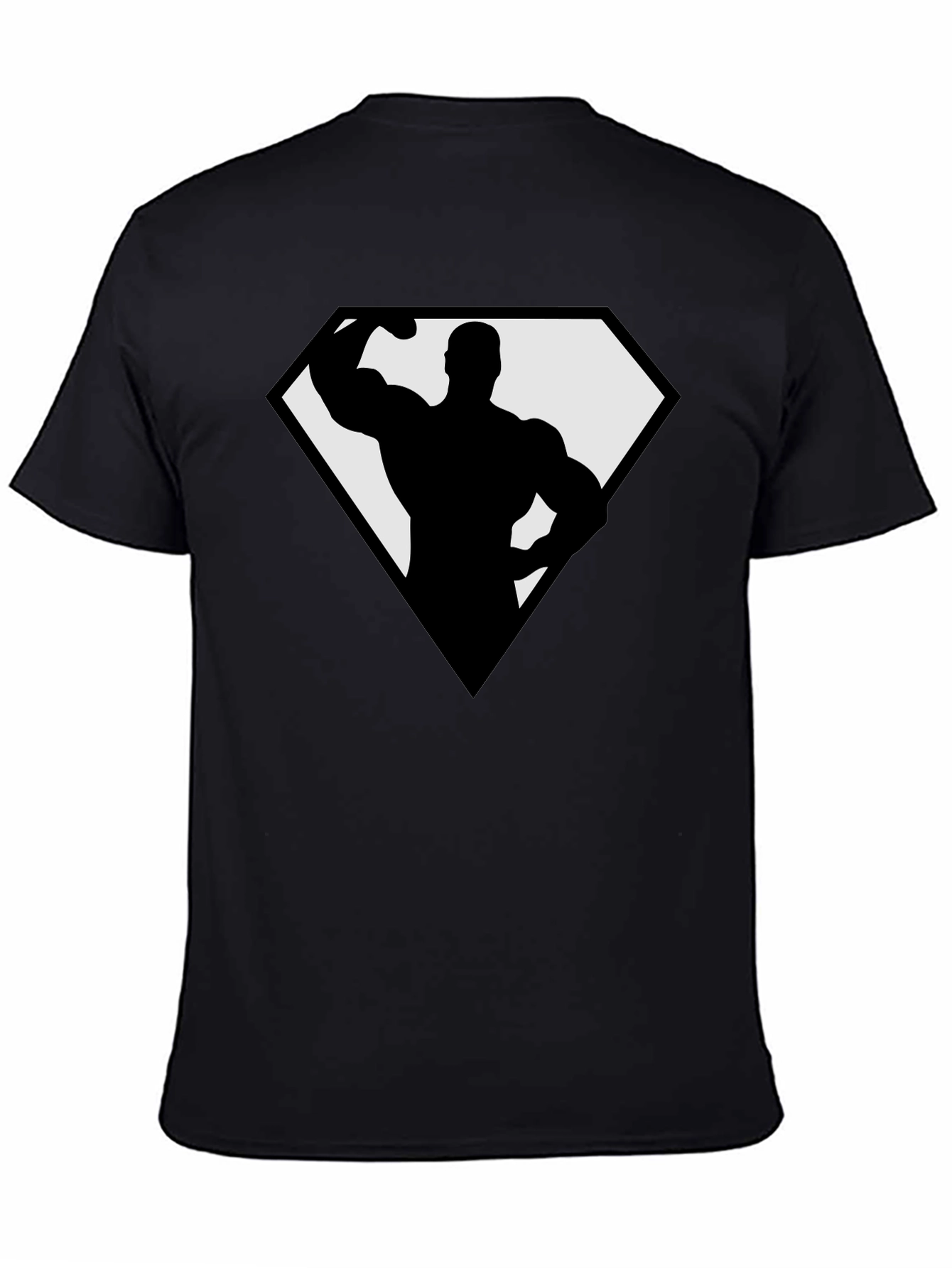 Bodybuilder Superhero Black T-Shirt
