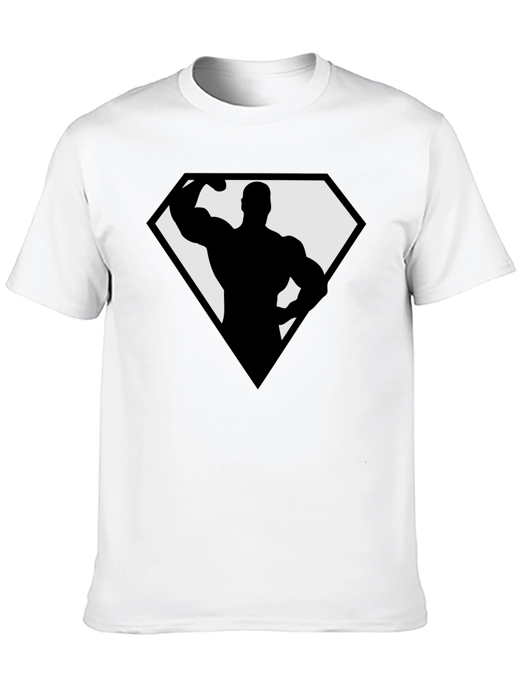 Bodybuilder Superhero Black T-Shirt