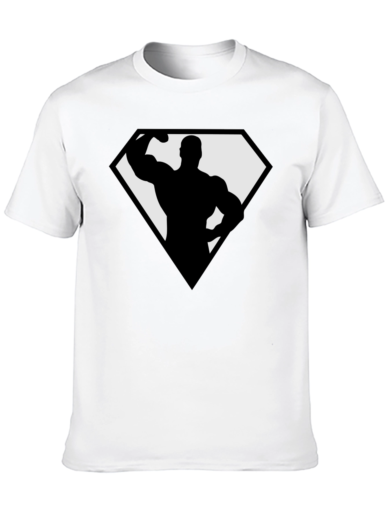 Bodybuilder Superhero Black T-Shirt