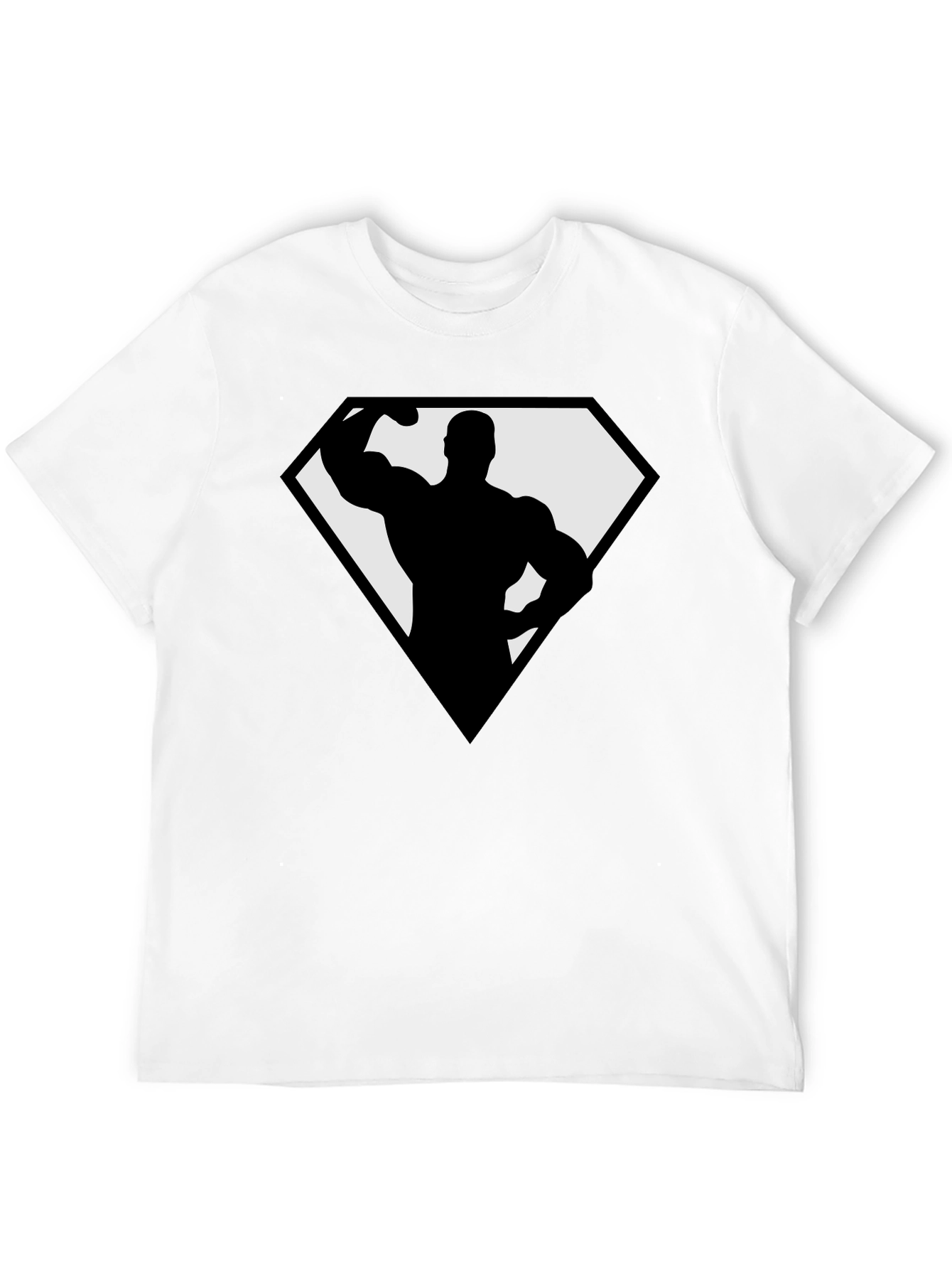 Bodybuilder Superhero Black T-Shirt