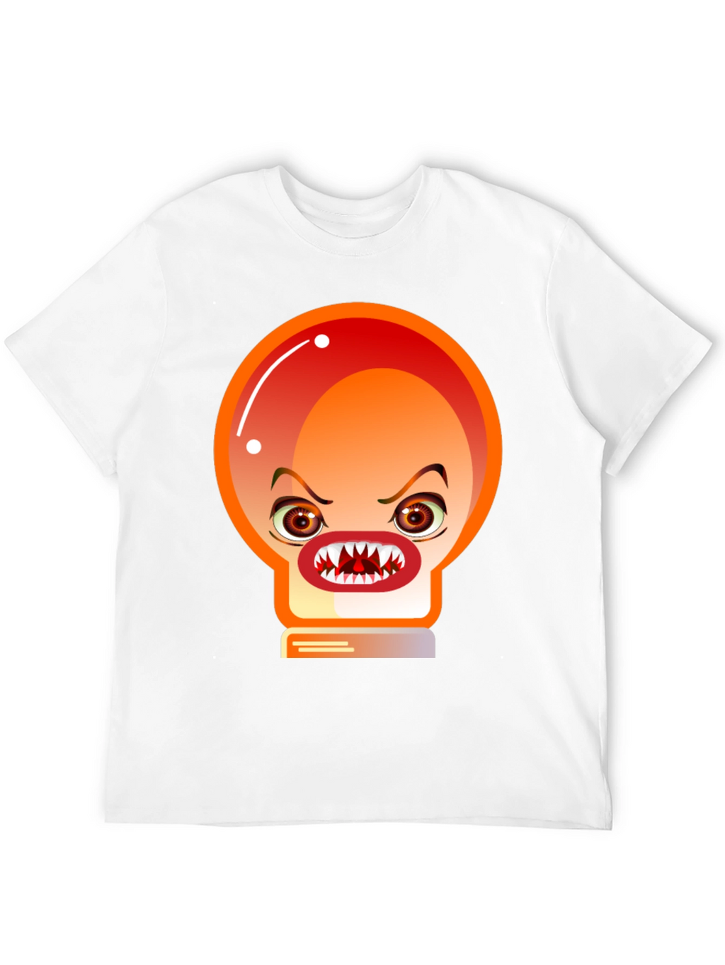 Mens Black T-Shirt with Angry Light Bulb Design