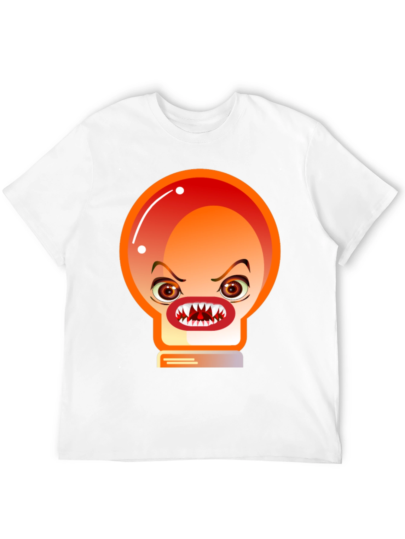 Mens Black T-Shirt with Angry Light Bulb Design