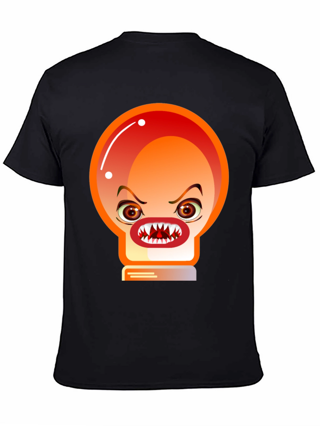 Mens Black T-Shirt with Angry Light Bulb Design