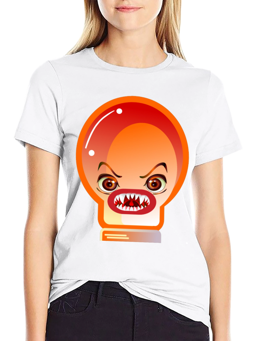 Mens Black T-Shirt with Angry Light Bulb Design