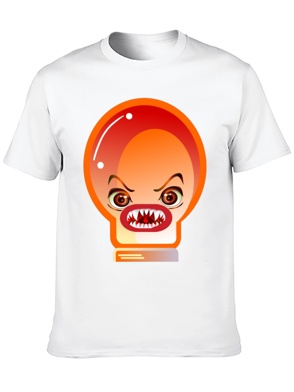 Mens Black T-Shirt with Angry Light Bulb Design