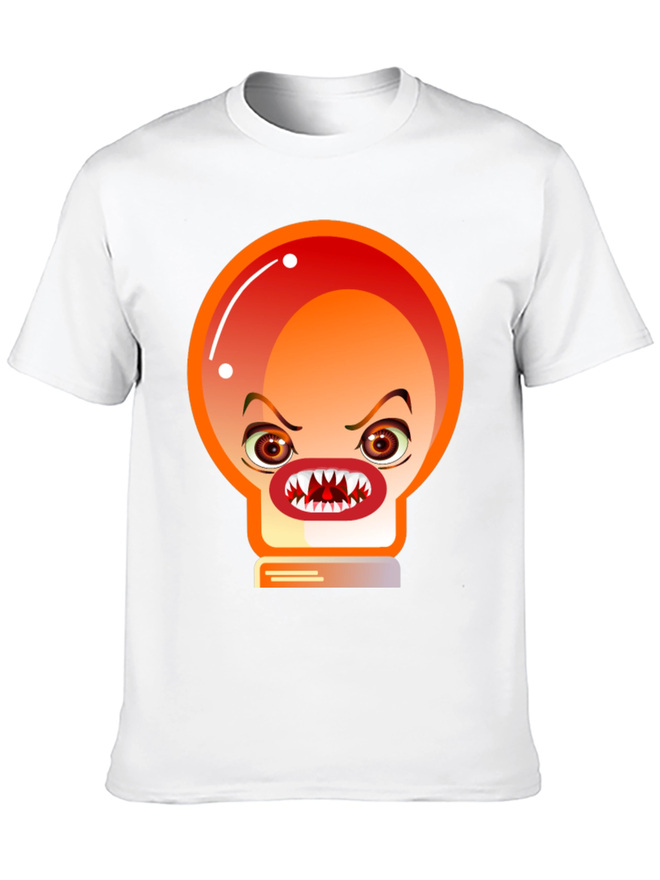 Mens Black T-Shirt with Angry Light Bulb Design