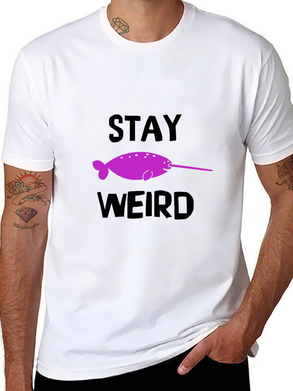 Stay Weird Narwhal Graphic T-Shirt