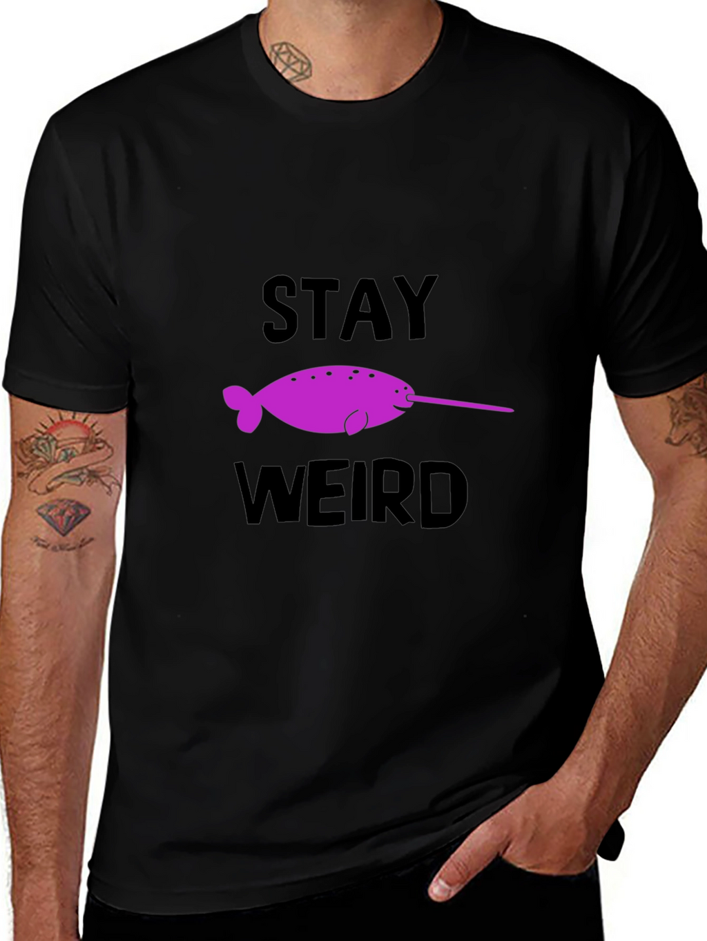 Stay Weird Narwhal Graphic T-Shirt