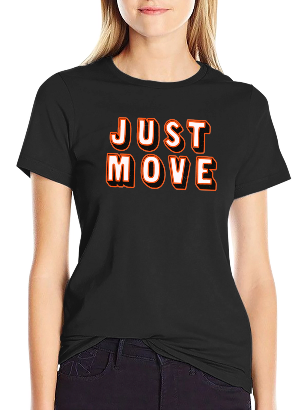 Just Move Black Graphic Tee