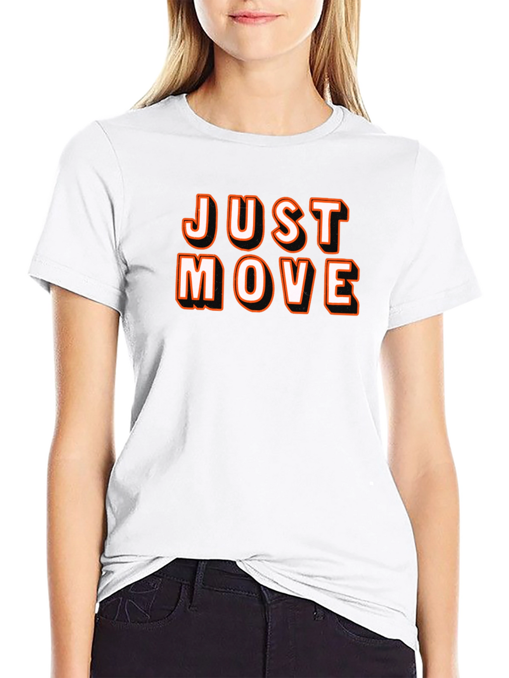 Just Move Black Graphic Tee