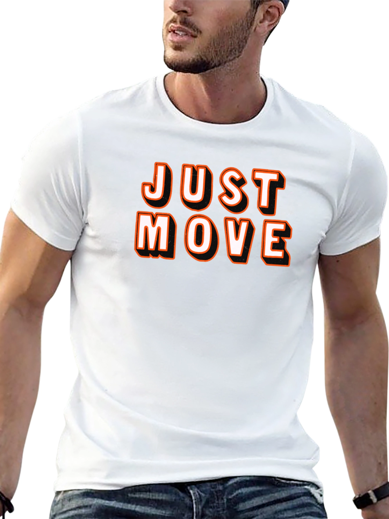 Just Move Black Graphic Tee