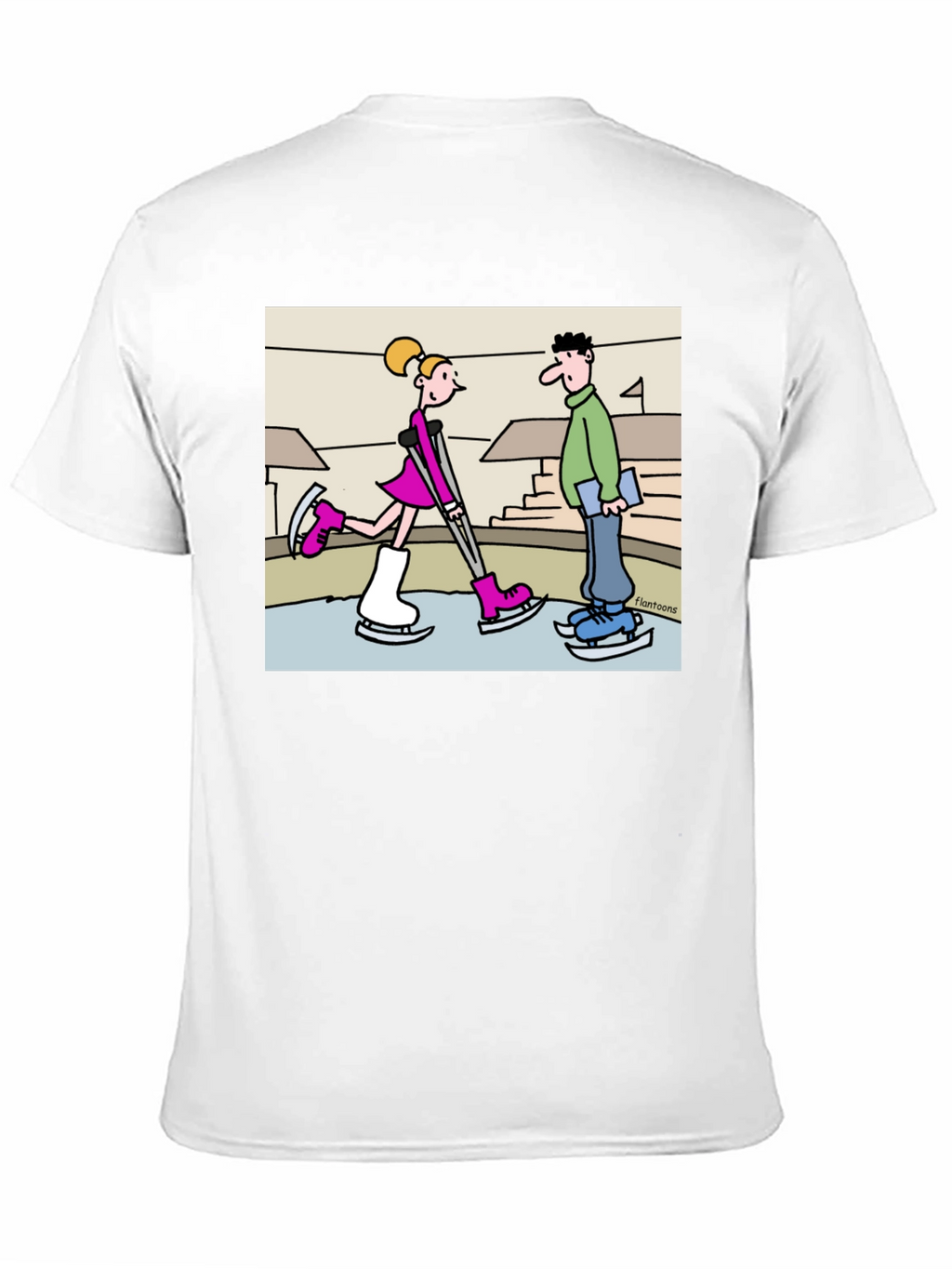 Funny Ice Skating Cartoon T-Shirt