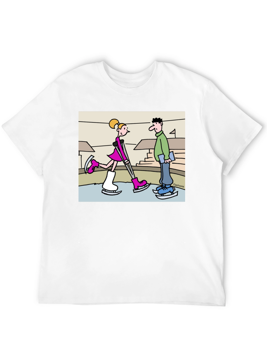 Funny Ice Skating Cartoon T-Shirt