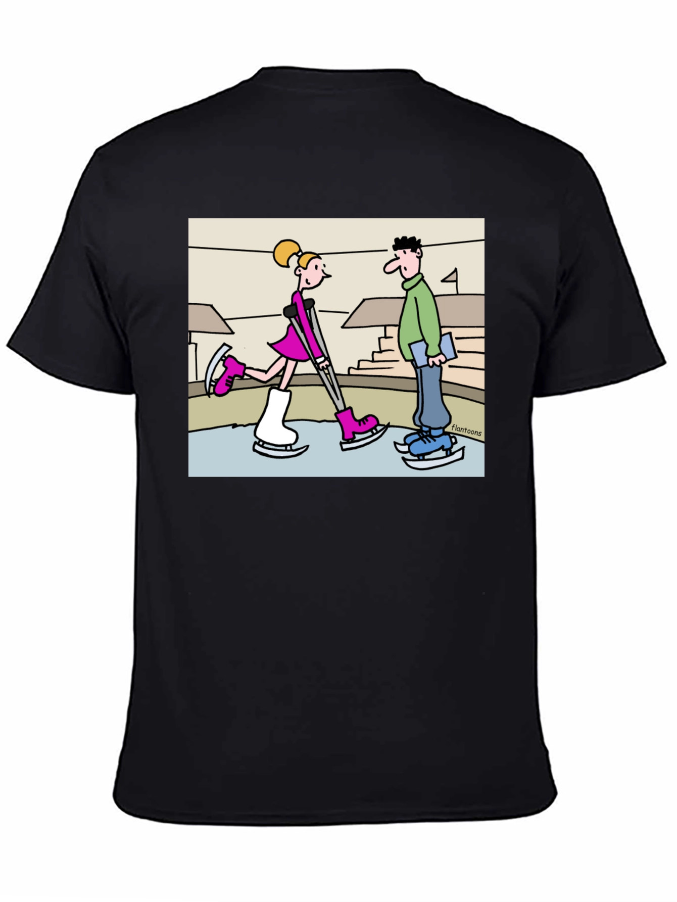 Funny Ice Skating Cartoon T-Shirt
