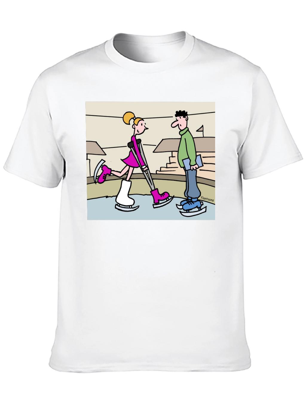 Funny Ice Skating Cartoon T-Shirt