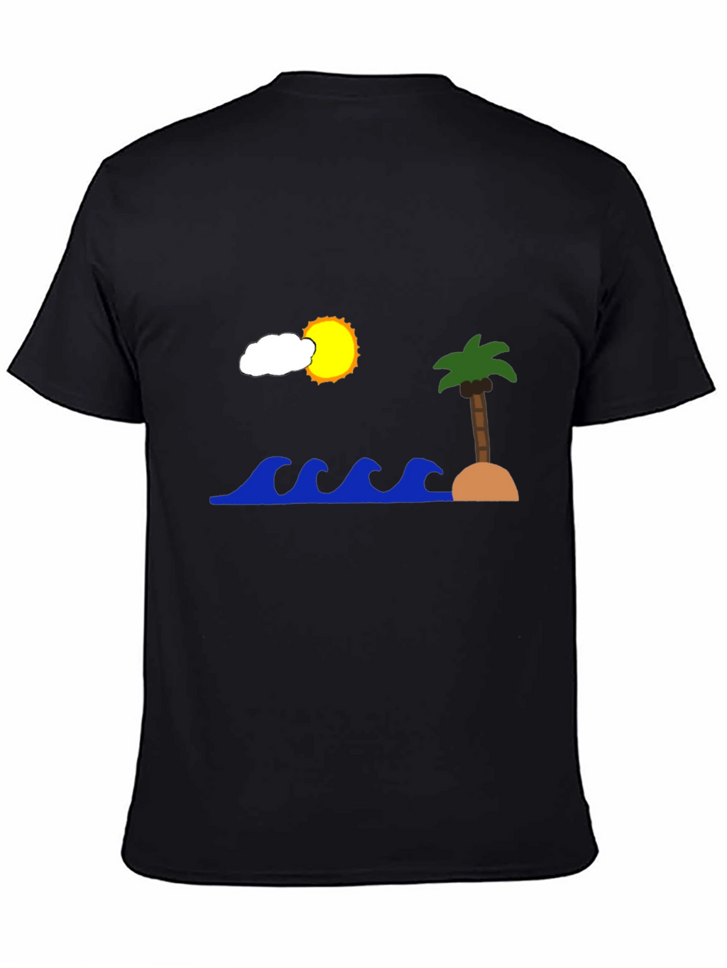 Island Scene Black T-Shirt