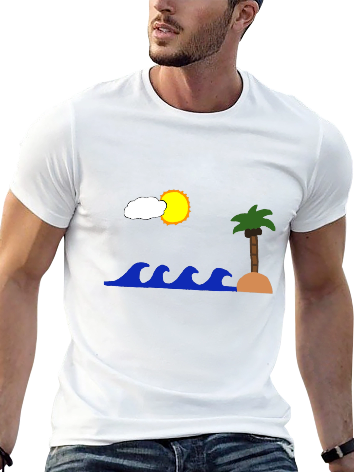 Island Scene Black T-Shirt