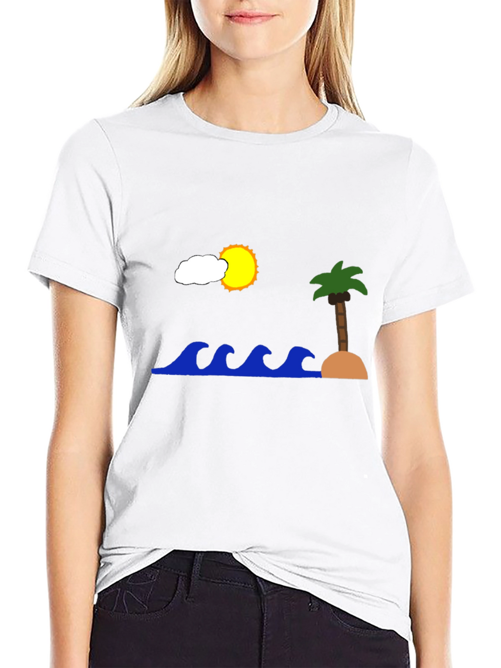 Island Scene Black T-Shirt