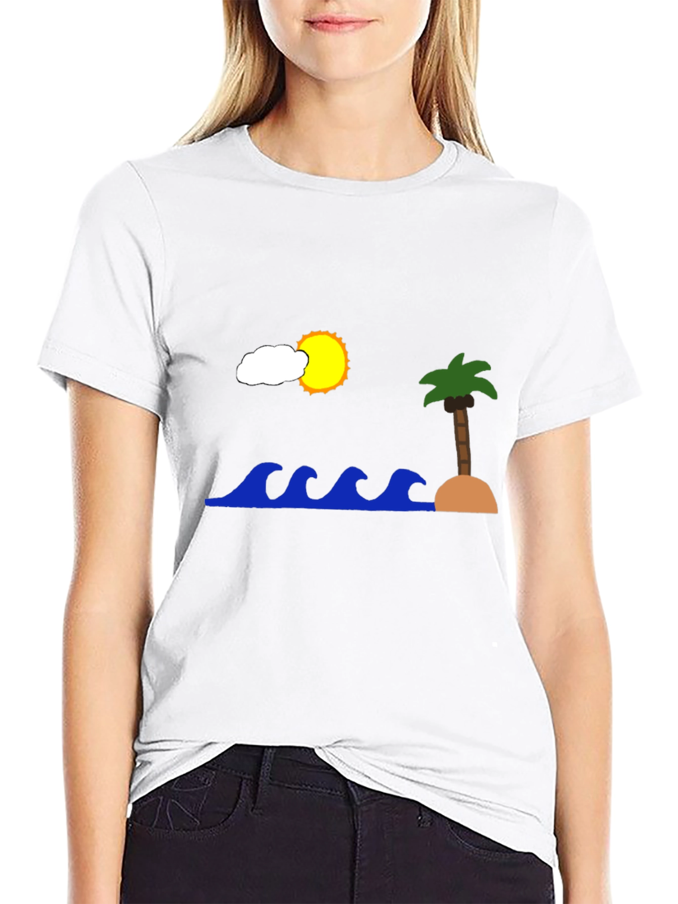 Island Scene Black T-Shirt