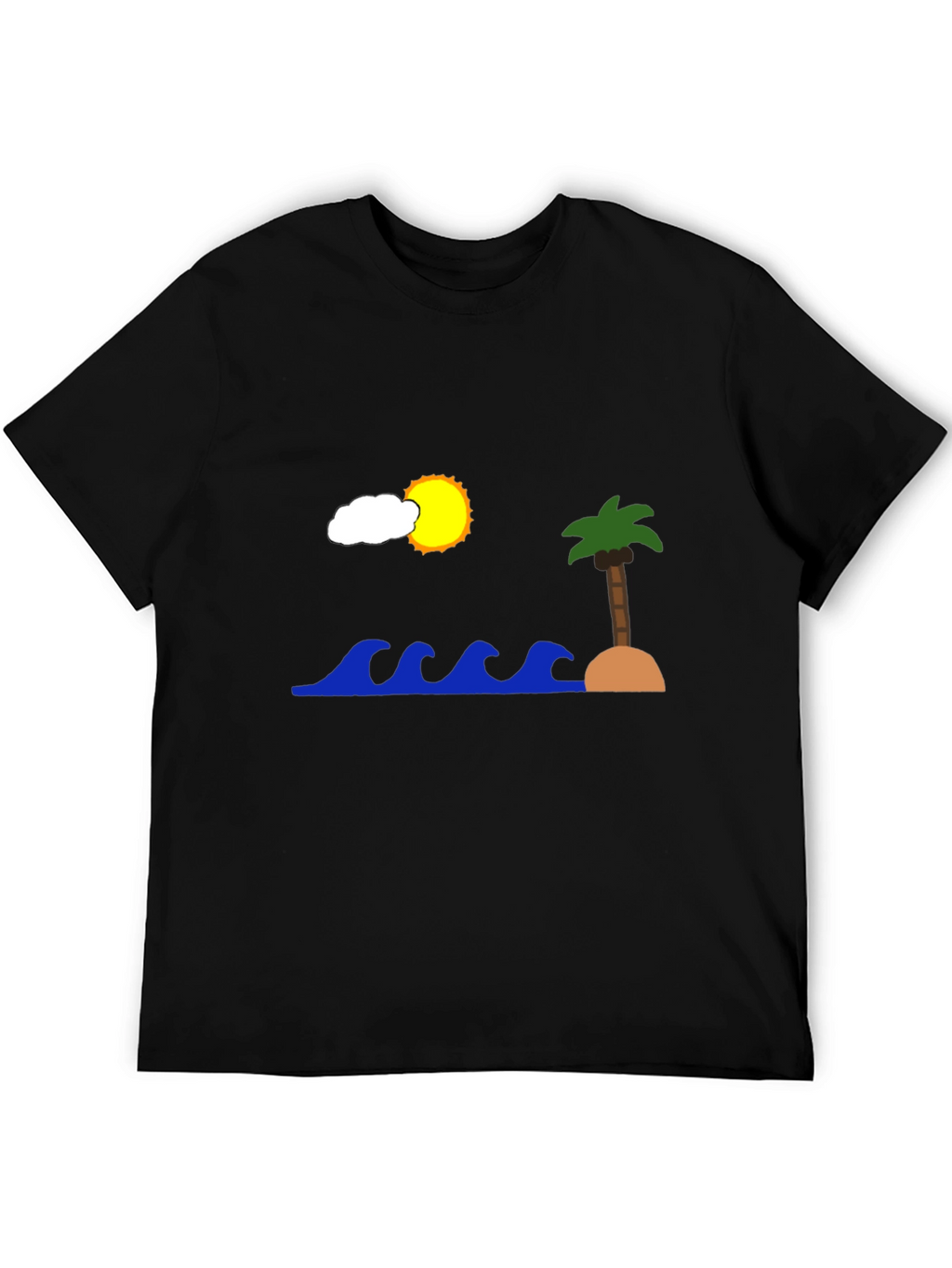 Island Scene Black T-Shirt
