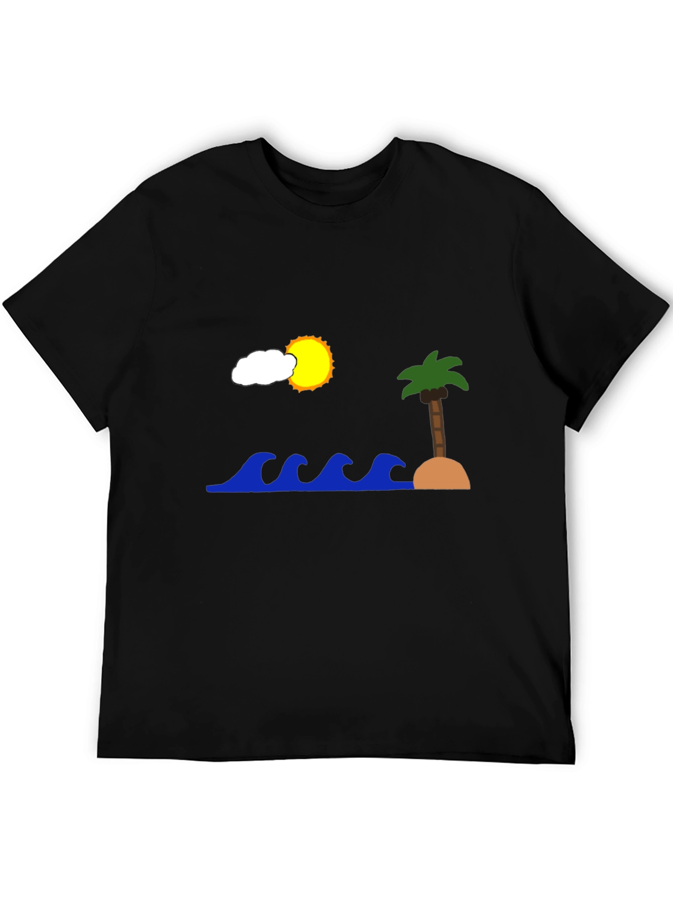 Island Scene Black T-Shirt