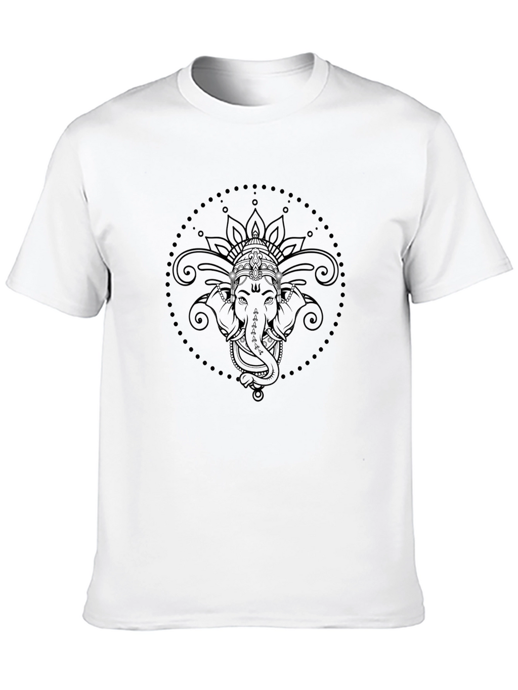 Ganesha Mandala Graphic Tee - Black Cotton T-Shirt