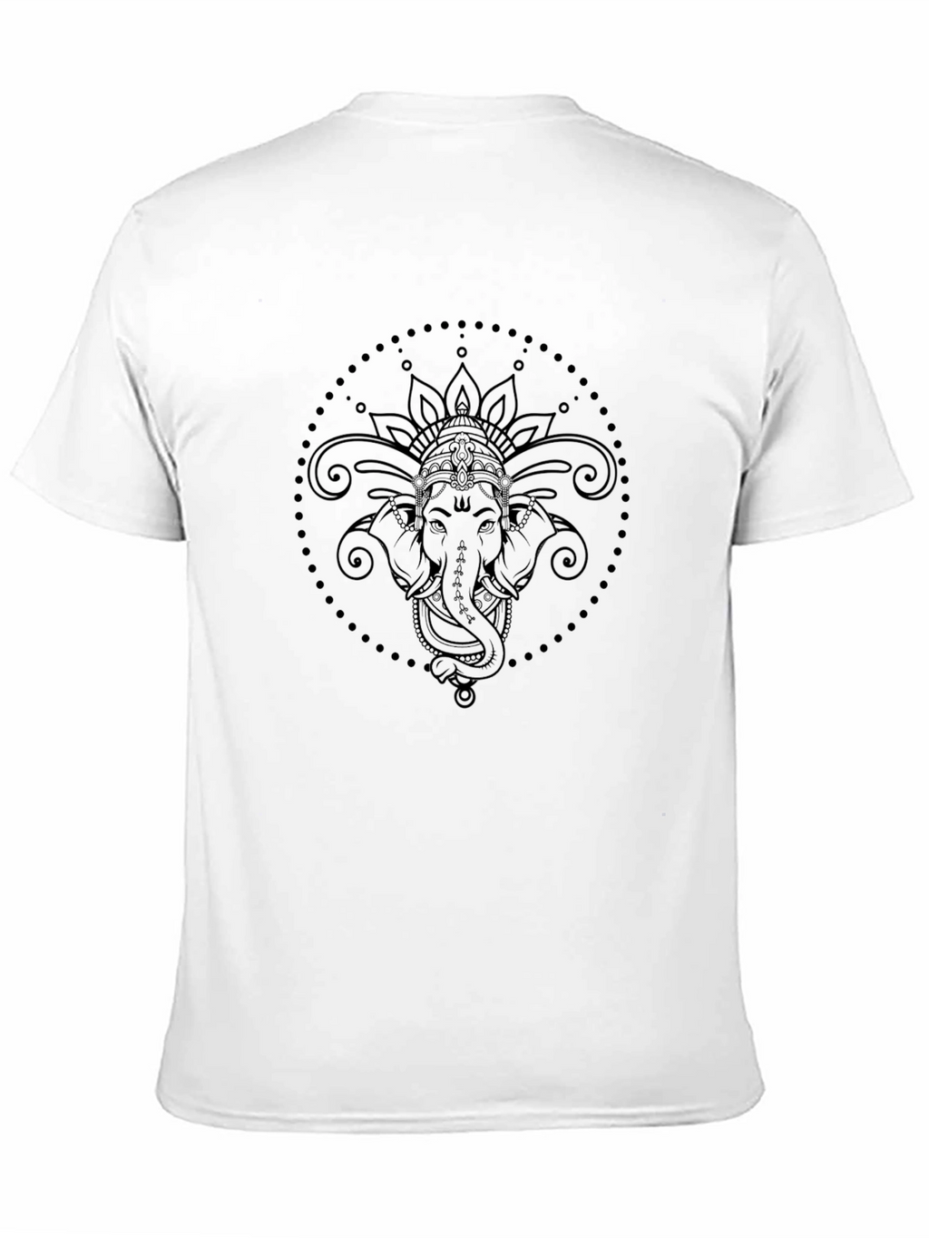 Ganesha Mandala Graphic Tee - Black Cotton T-Shirt