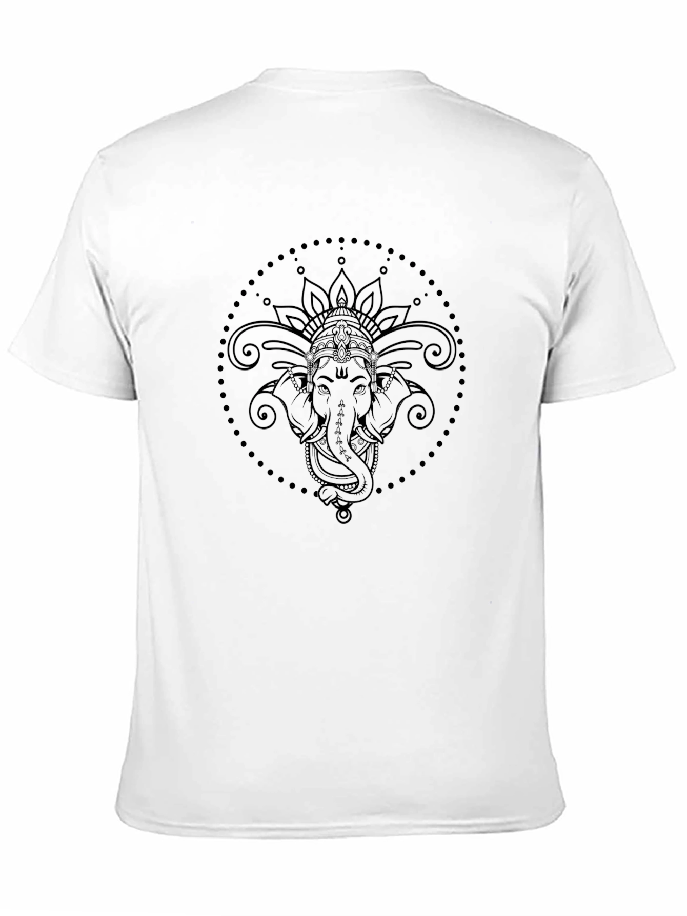Ganesha Mandala Graphic Tee - Black Cotton T-Shirt