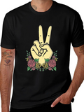 Peace Sign Floral Graphic Tee