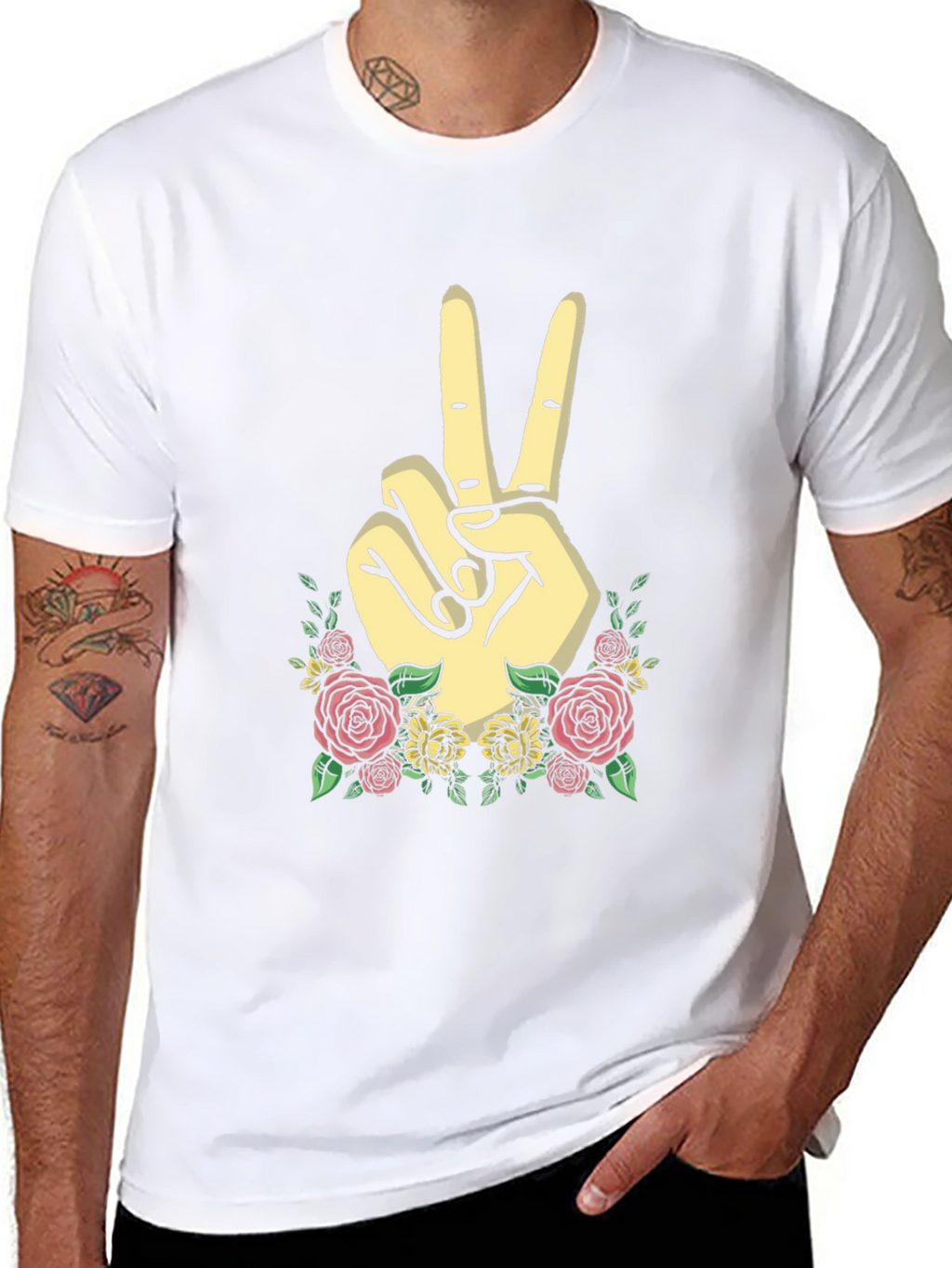 Peace Sign Floral Graphic Tee