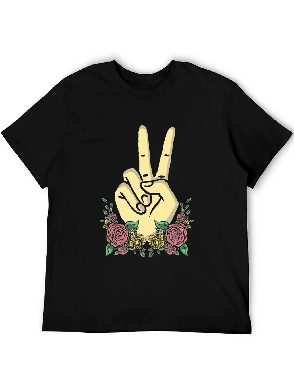 Peace Sign Floral Graphic Tee