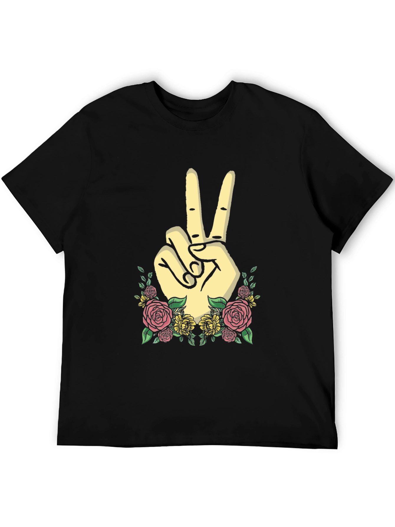 Peace Sign Floral Graphic Tee