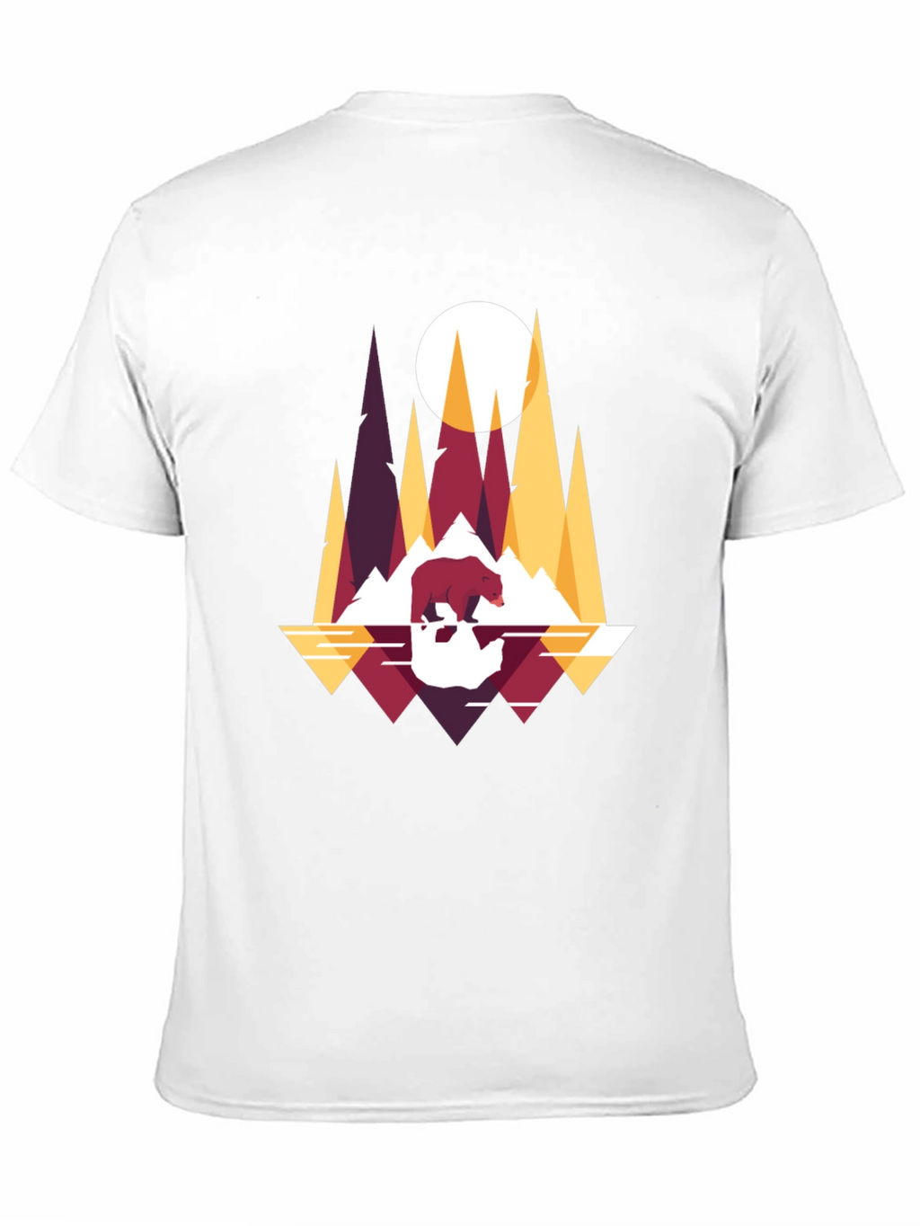 Geometric Bear & Mountains T-Shirt