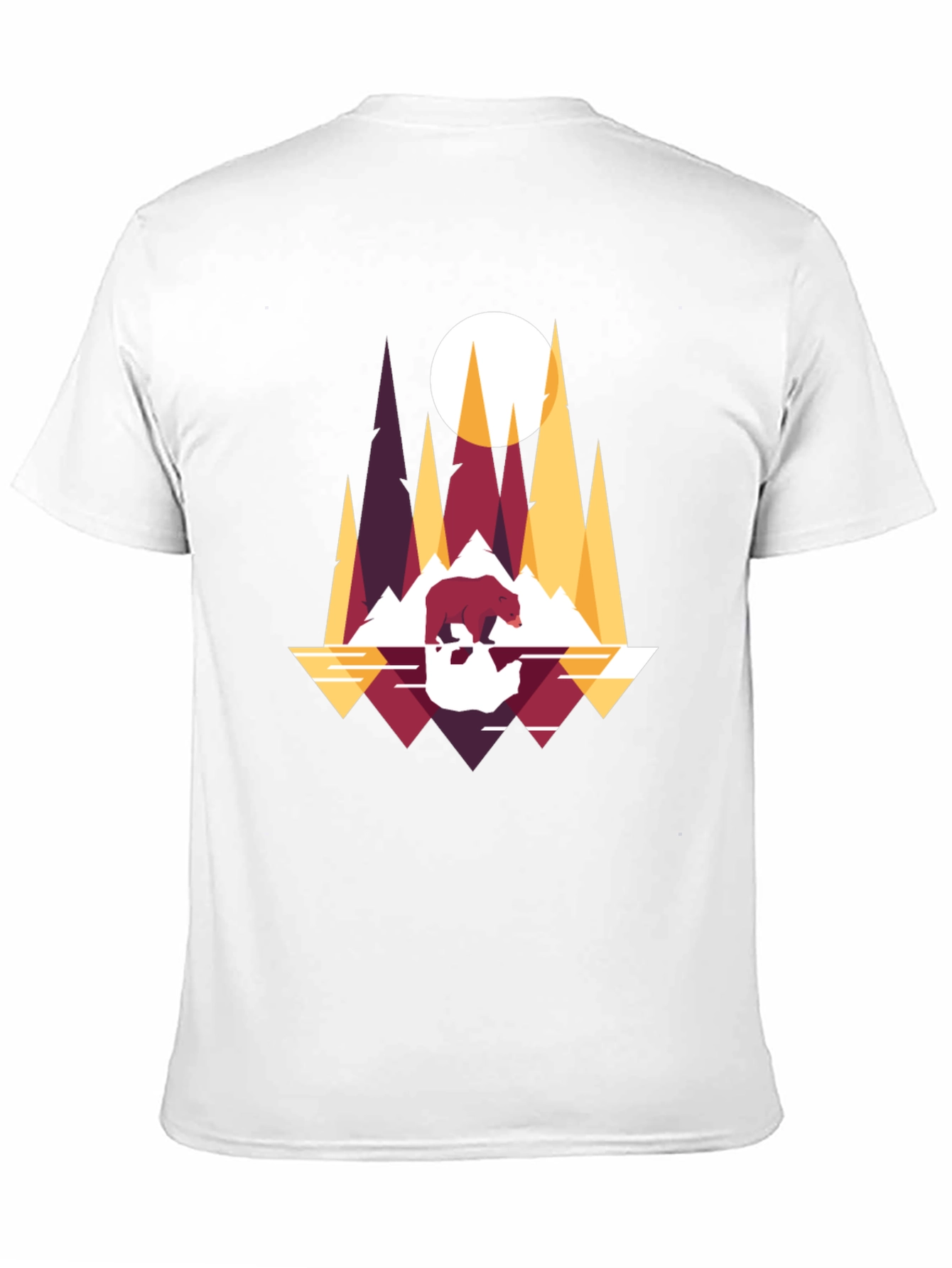 Geometric Bear & Mountains T-Shirt