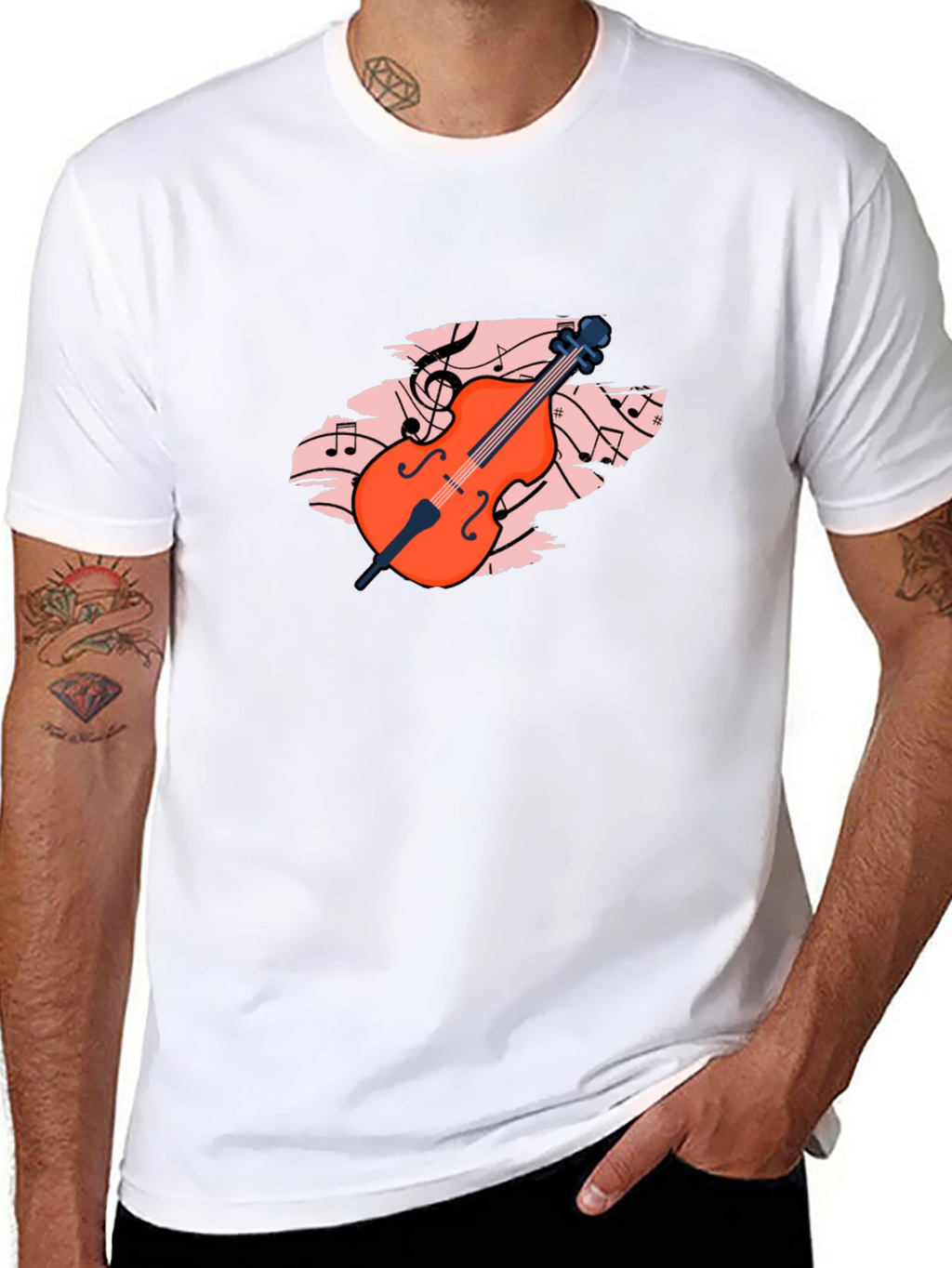 Musical Cello Graphic Tee - Black