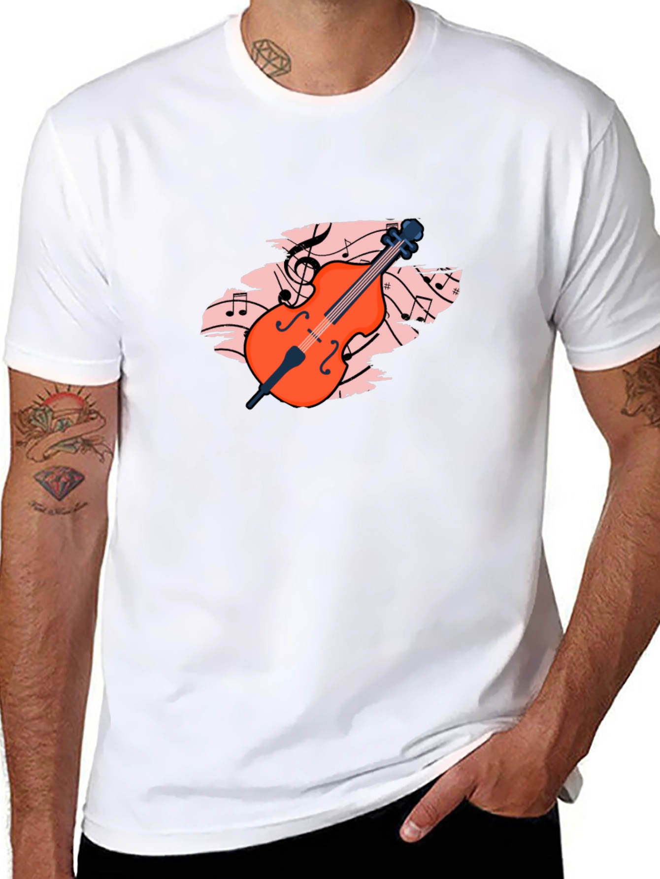 Musical Cello Graphic Tee - Black