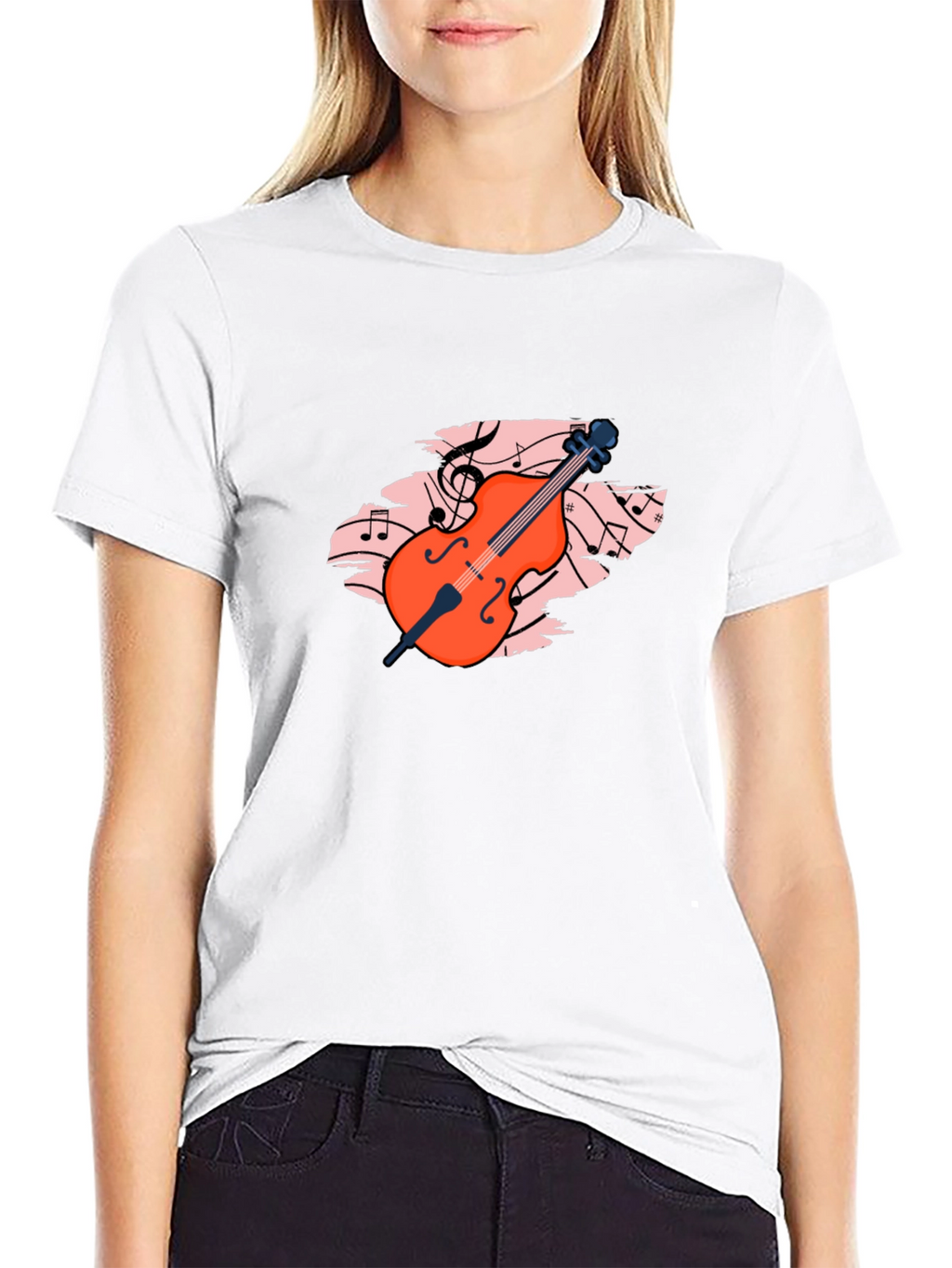 Musical Cello Graphic Tee - Black