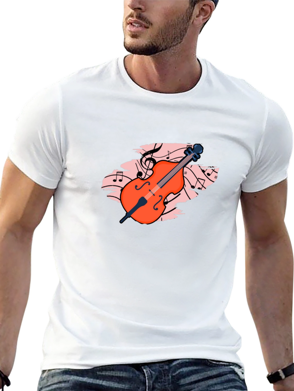 Musical Cello Graphic Tee - Black