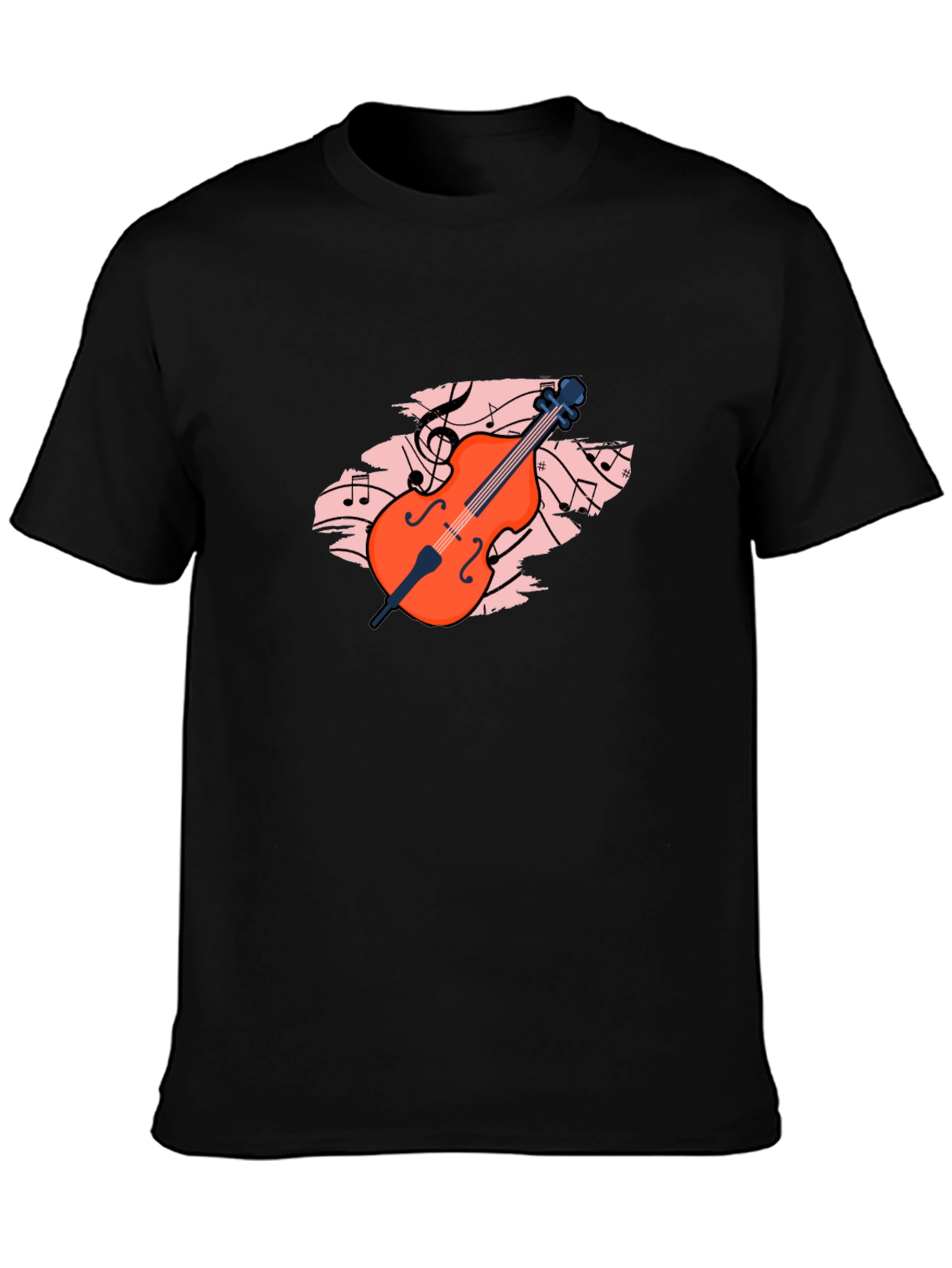 Musical Cello Graphic Tee - Black