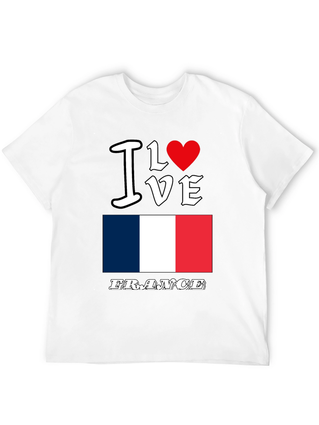 I Love France Graphic T-Shirt - Black