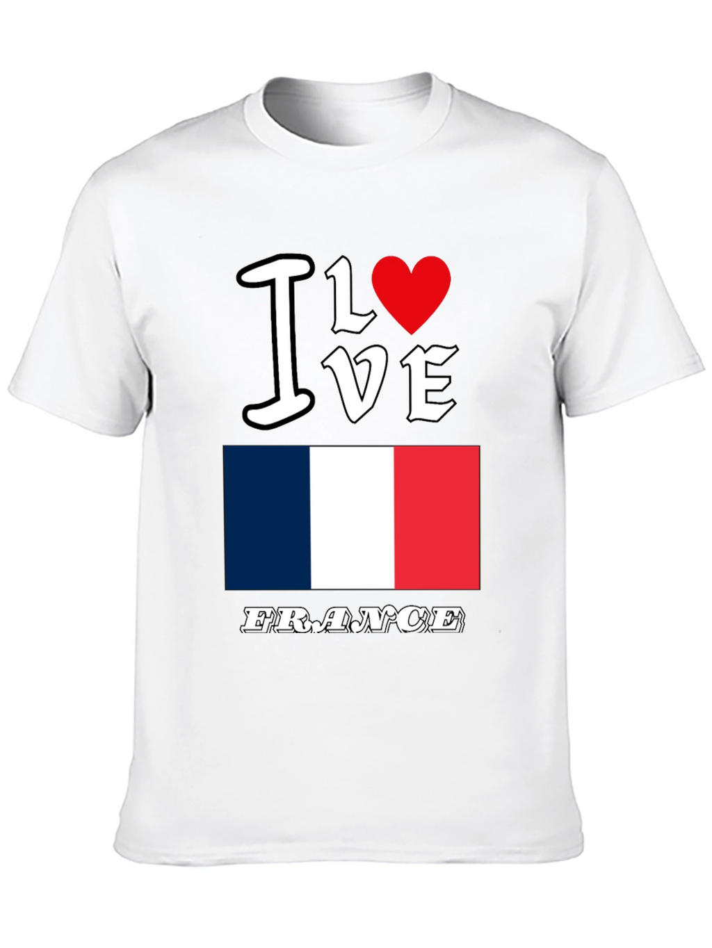 I Love France Graphic T-Shirt - Black