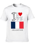 I Love France Graphic T-Shirt - Black