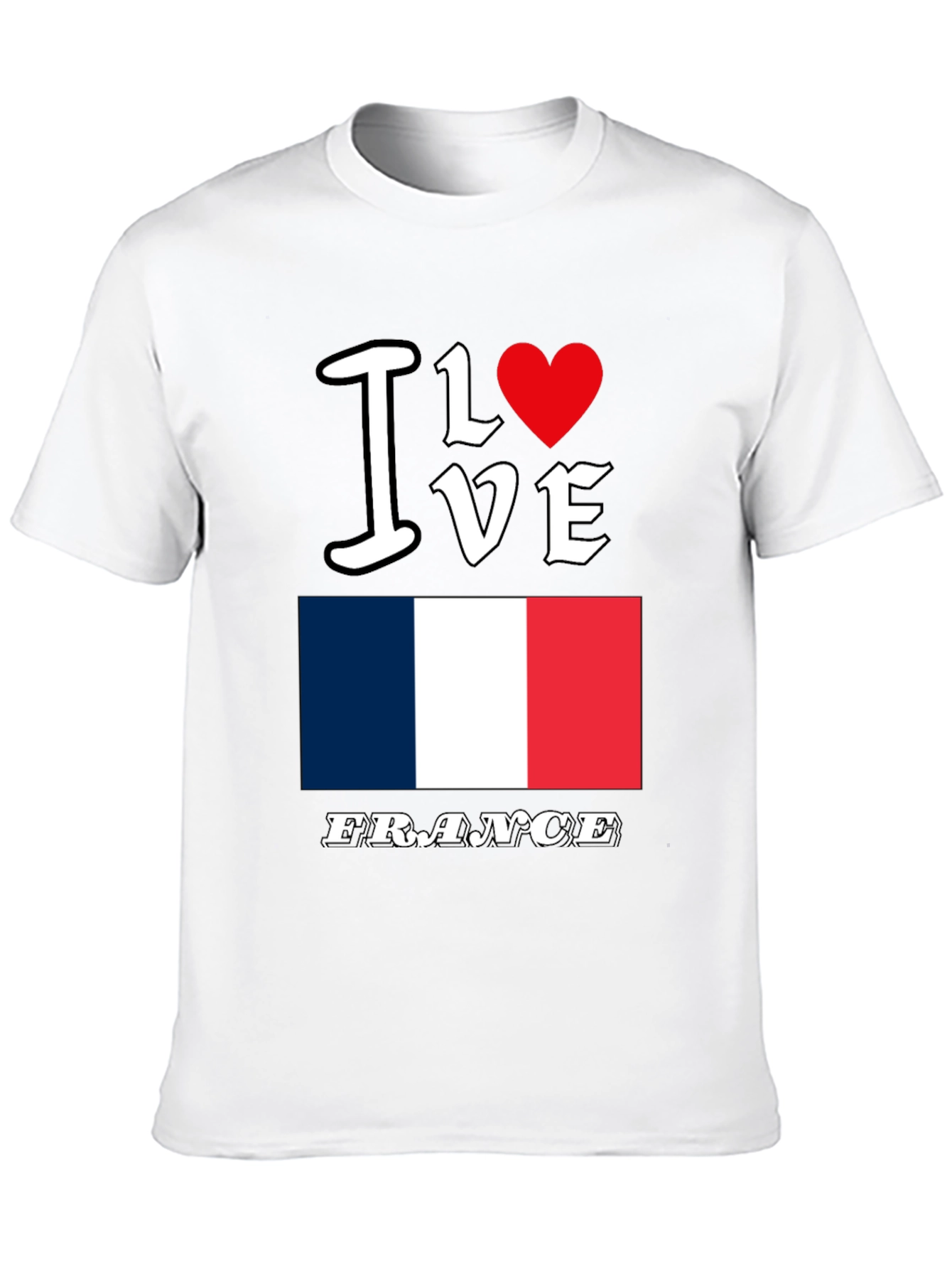 I Love France Graphic T-Shirt - Black